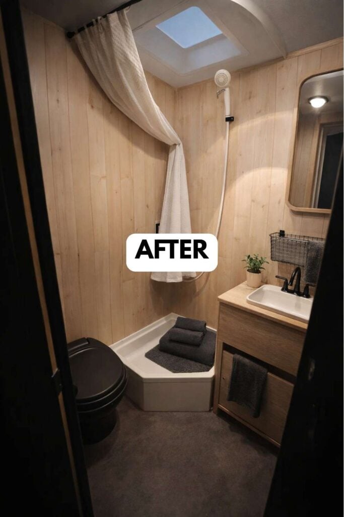 25 Small Camper Bathroom Makeovers Stunning Before and After Transformations That Maximize Space Style smallhometours.com 10