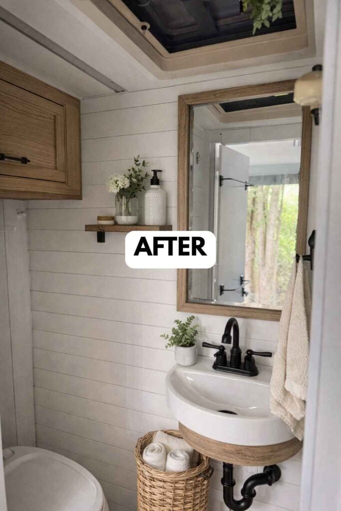 25 Small Camper Bathroom Makeovers Stunning Before and After Transformations That Maximize Space Style smallhometours.com 11