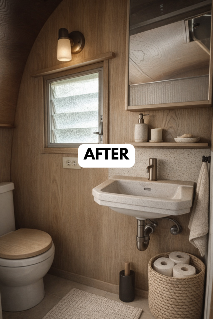 25 Small Camper Bathroom Makeovers Stunning Before and After Transformations That Maximize Space Style smallhometours.com 15