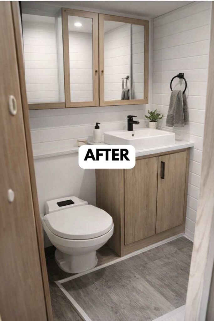 25 Small Camper Bathroom Makeovers Stunning Before and After Transformations That Maximize Space Style smallhometours.com 16
