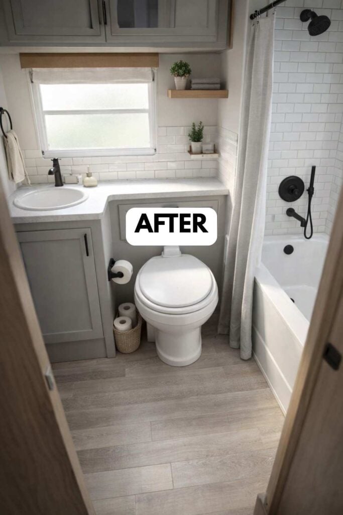 25 Small Camper Bathroom Makeovers Stunning Before and After Transformations That Maximize Space Style smallhometours.com 18