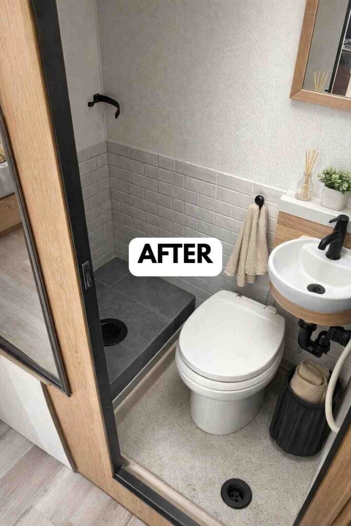 25 Small Camper Bathroom Makeovers Stunning Before and After Transformations That Maximize Space Style smallhometours.com 2 1