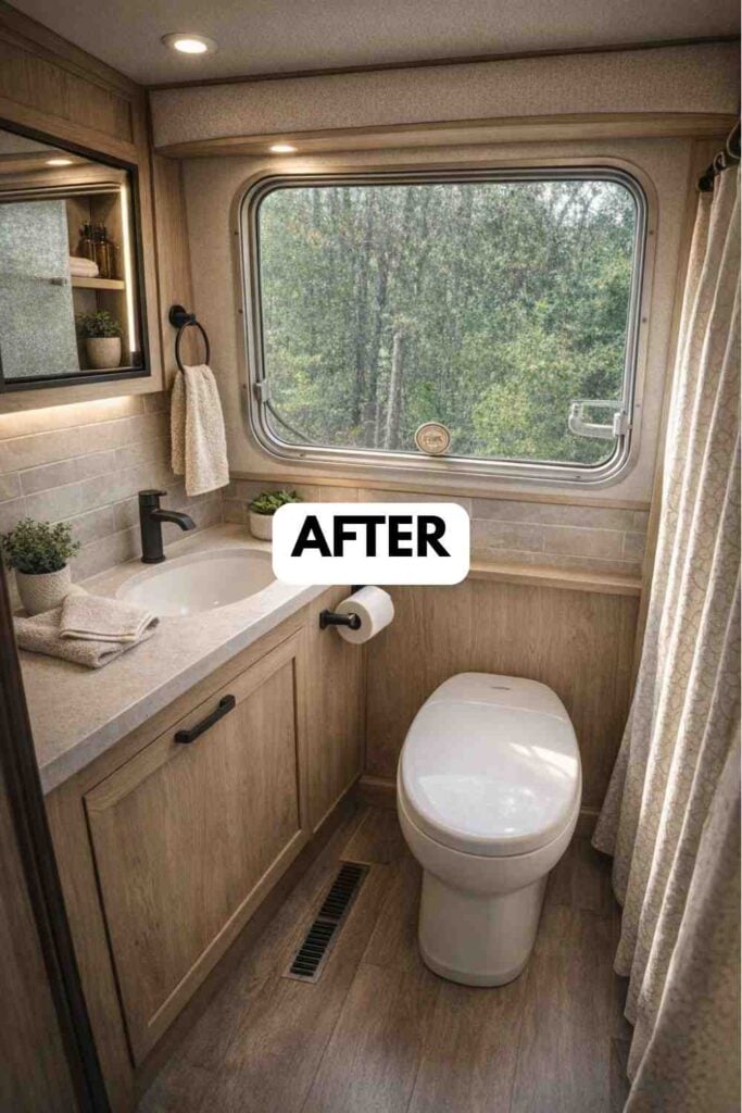 25 Small Camper Bathroom Makeovers Stunning Before and After Transformations That Maximize Space Style smallhometours.com 20