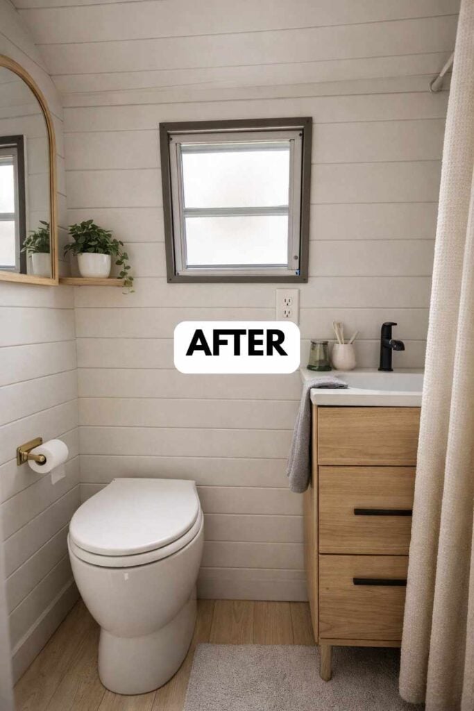 25 Small Camper Bathroom Makeovers Stunning Before and After Transformations That Maximize Space Style smallhometours.com 26