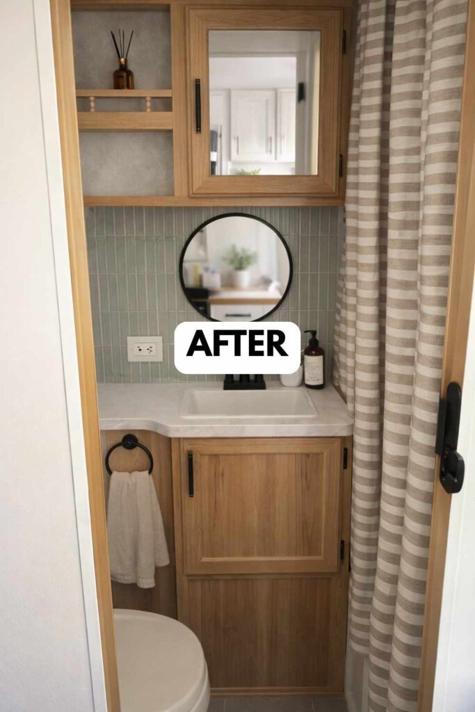 25 Small Camper Bathroom Makeovers Stunning Before and After Transformations That Maximize Space Style smallhometours.com 28