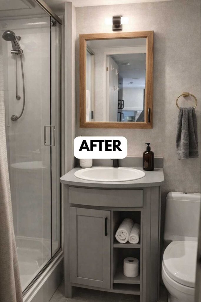 25 Small Camper Bathroom Makeovers Stunning Before and After Transformations That Maximize Space Style smallhometours.com 3