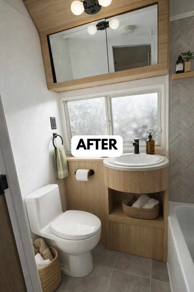 25 Small Camper Bathroom Makeovers Stunning Before and After Transformations That Maximize Space Style smallhometours.com 30