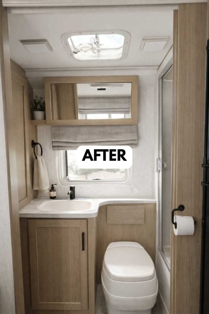 25 Small Camper Bathroom Makeovers Stunning Before and After Transformations That Maximize Space Style smallhometours.com 35