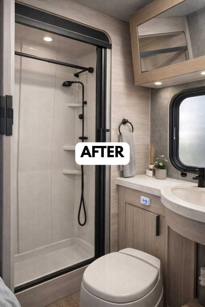 25 Small Camper Bathroom Makeovers Stunning Before and After Transformations That Maximize Space Style smallhometours.com 36