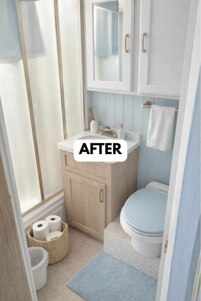 25 Small Camper Bathroom Makeovers Stunning Before and After Transformations That Maximize Space Style smallhometours.com 39