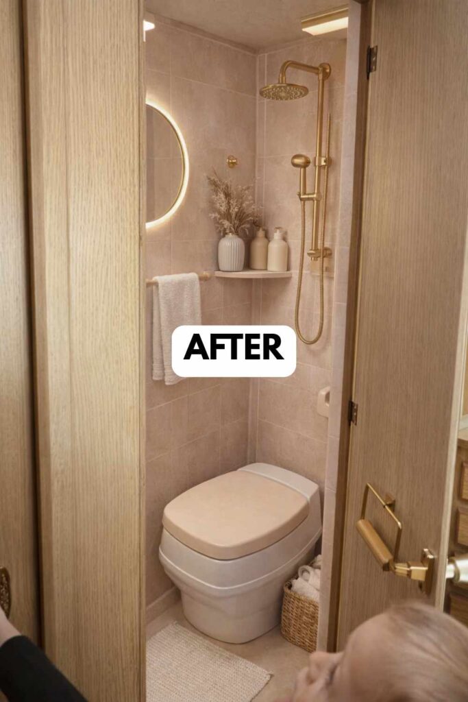 25 Small Camper Bathroom Makeovers Stunning Before and After Transformations That Maximize Space Style smallhometours.com 45