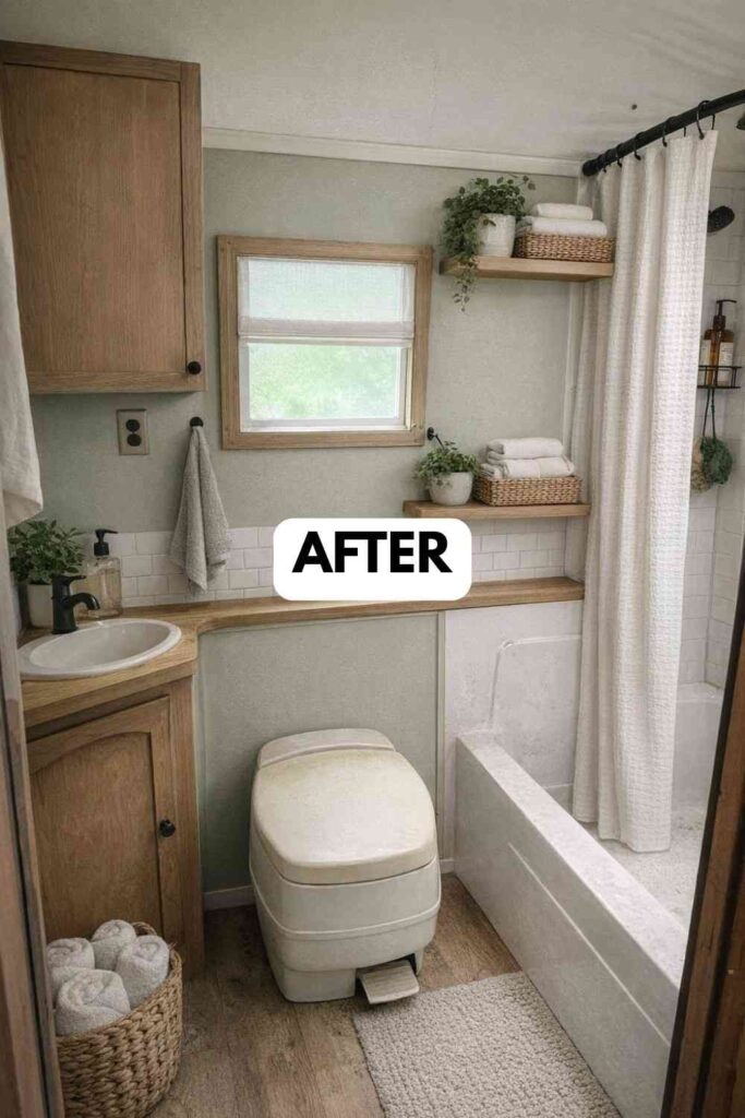 25 Small Camper Bathroom Makeovers Stunning Before and After Transformations That Maximize Space Style smallhometours.com 48