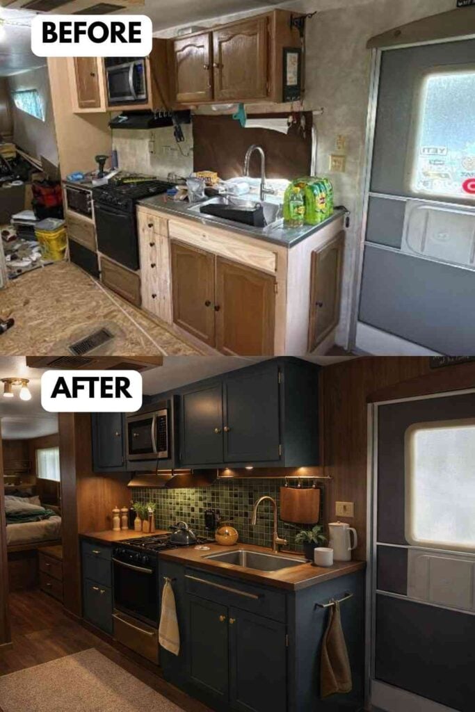 25 Small Camper Kitchen Makeover Before and After Transformation That Maximizes Space and Style smallhometours.com 16