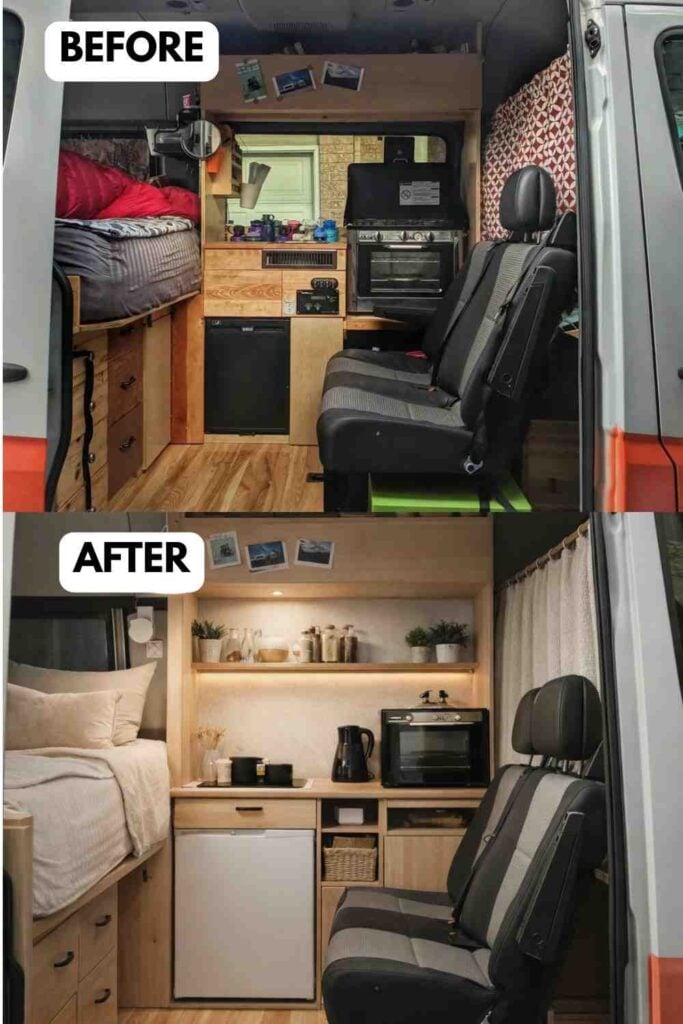 25 Small Camper Kitchen Makeover Before and After Transformation That Maximizes Space and Style smallhometours.com 17