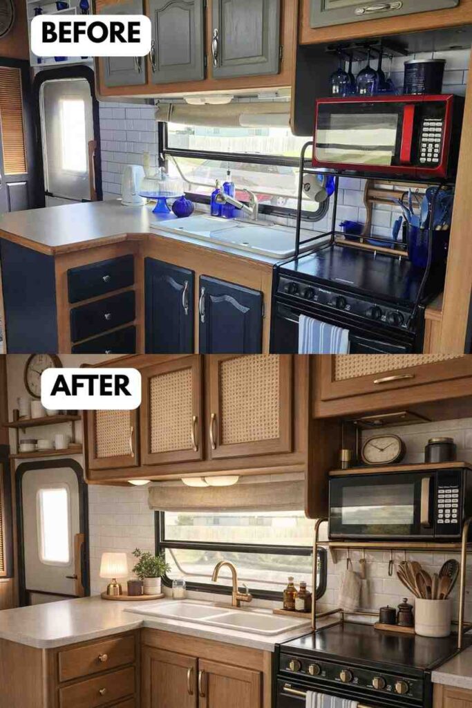 25 Small Camper Kitchen Makeover Before and After Transformation That Maximizes Space and Style smallhometours.com 3