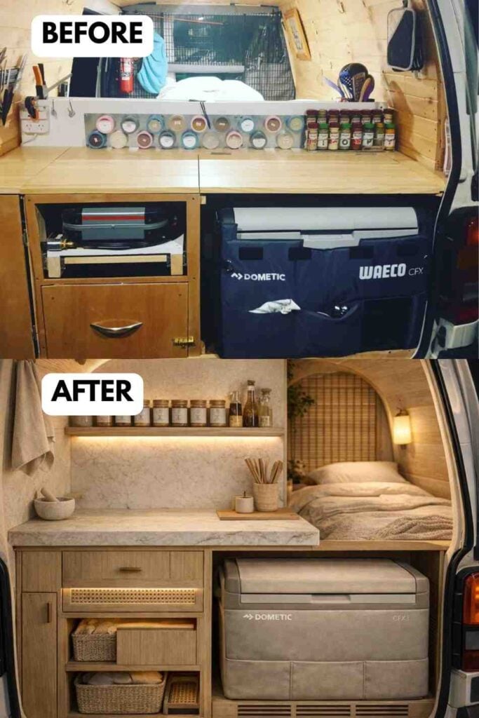 25 Small Camper Kitchen Makeover Before and After Transformation That Maximizes Space and Style smallhometours.com 6