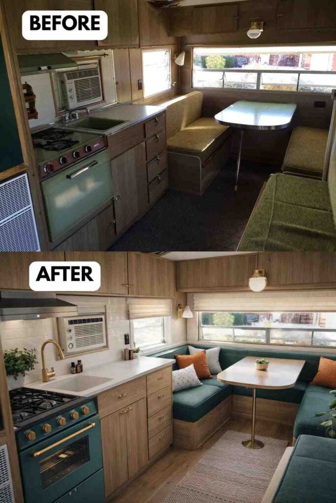 25 Small Camper Kitchen Makeover Before and After Transformation That Maximizes Space and Style smallhometours.com 7