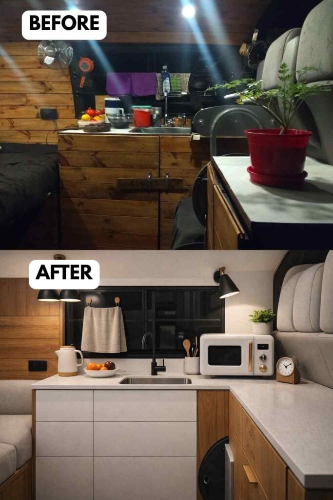 25 Small Camper Kitchen Makeover Before and After Transformation That Maximizes Space and Style smallhometours.com 9