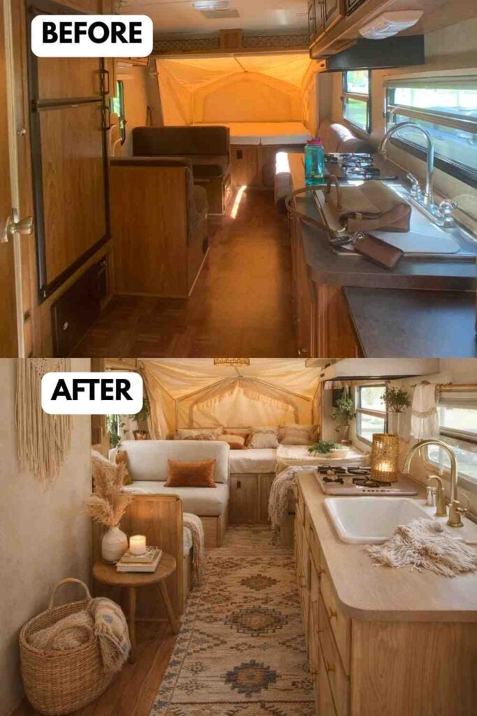 25 Small Camper Makeover Before and After Stunning Transformations That Maximize Every Inch smallhometours.com 17
