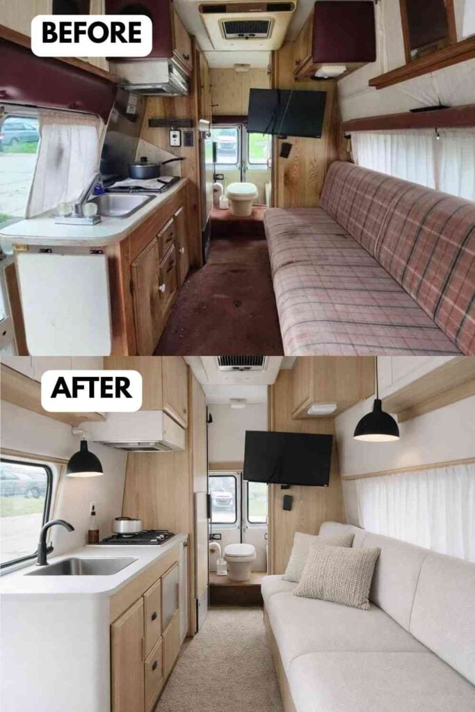 25 Small Camper Makeover Before and After Stunning Transformations That Maximize Every Inch smallhometours.com 21