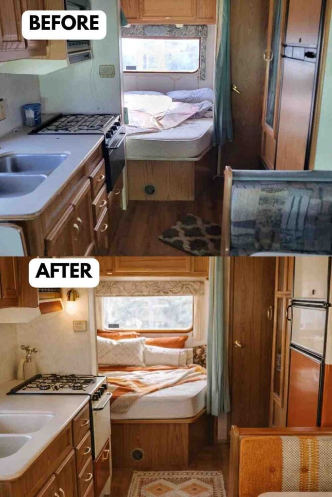 25 Small Camper Makeover Before and After Stunning Transformations That Maximize Every Inch smallhometours.com 23
