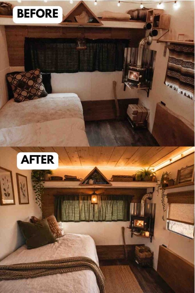 25 Small Camper Makeover Before and After Stunning Transformations That Maximize Every Inch smallhometours.com 5