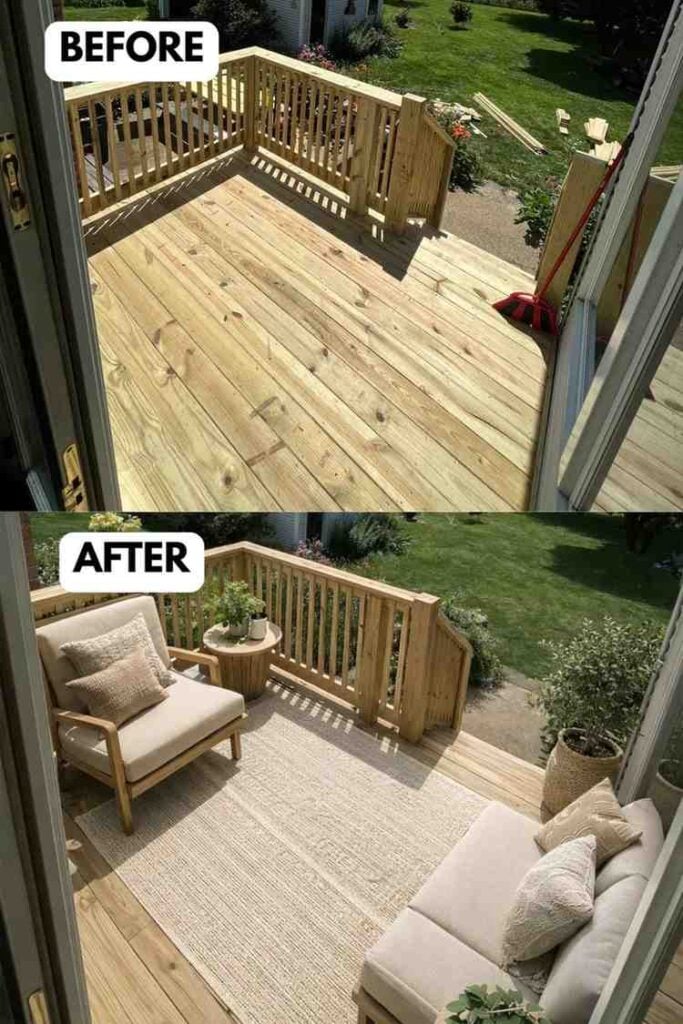 25 Small Deck Makeover Before and After A Stunning Outdoor Transformation smallhometours.com 14