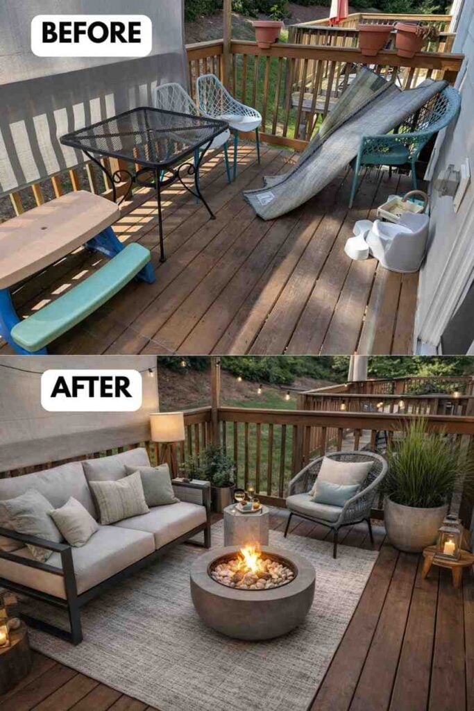 25 Small Deck Makeover Before and After A Stunning Outdoor Transformation smallhometours.com 16