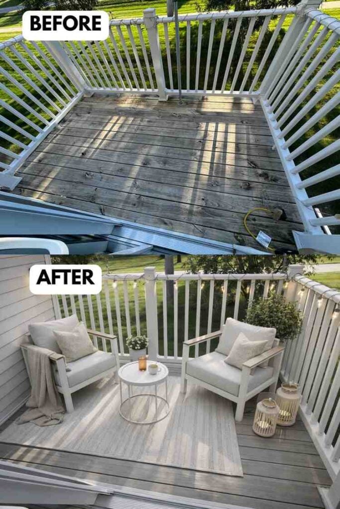 25 Small Deck Makeover Before and After A Stunning Outdoor Transformation smallhometours.com 19
