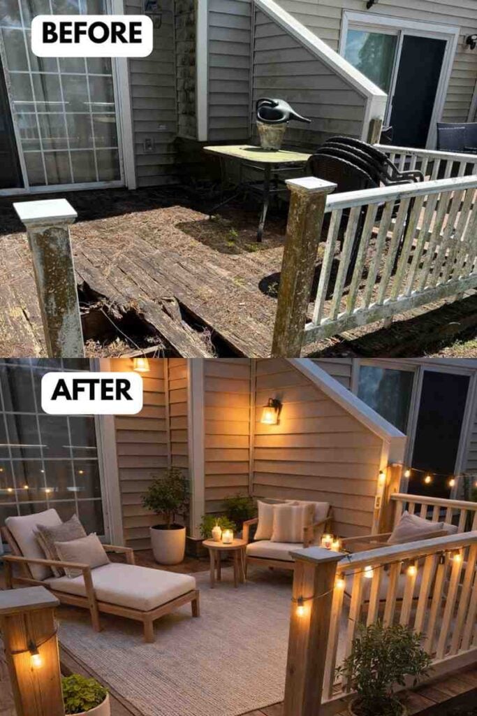 25 Small Deck Makeover Before and After A Stunning Outdoor Transformation smallhometours.com 26 1