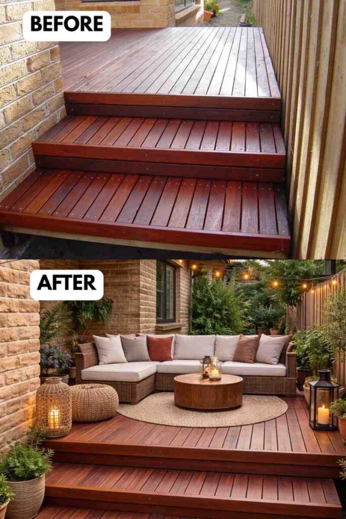 25 Small Deck Makeover Before and After A Stunning Outdoor Transformation smallhometours.com 4