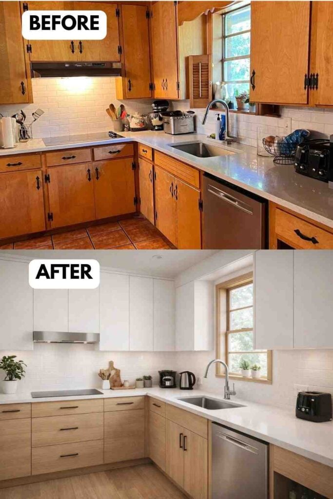 25 Small Kitchen Makeover A Stunning Before and After Transformation smallhometours.com 10