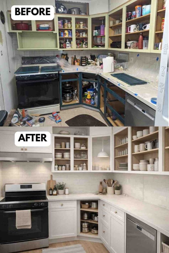 25 Small Kitchen Makeover A Stunning Before and After Transformation smallhometours.com 12
