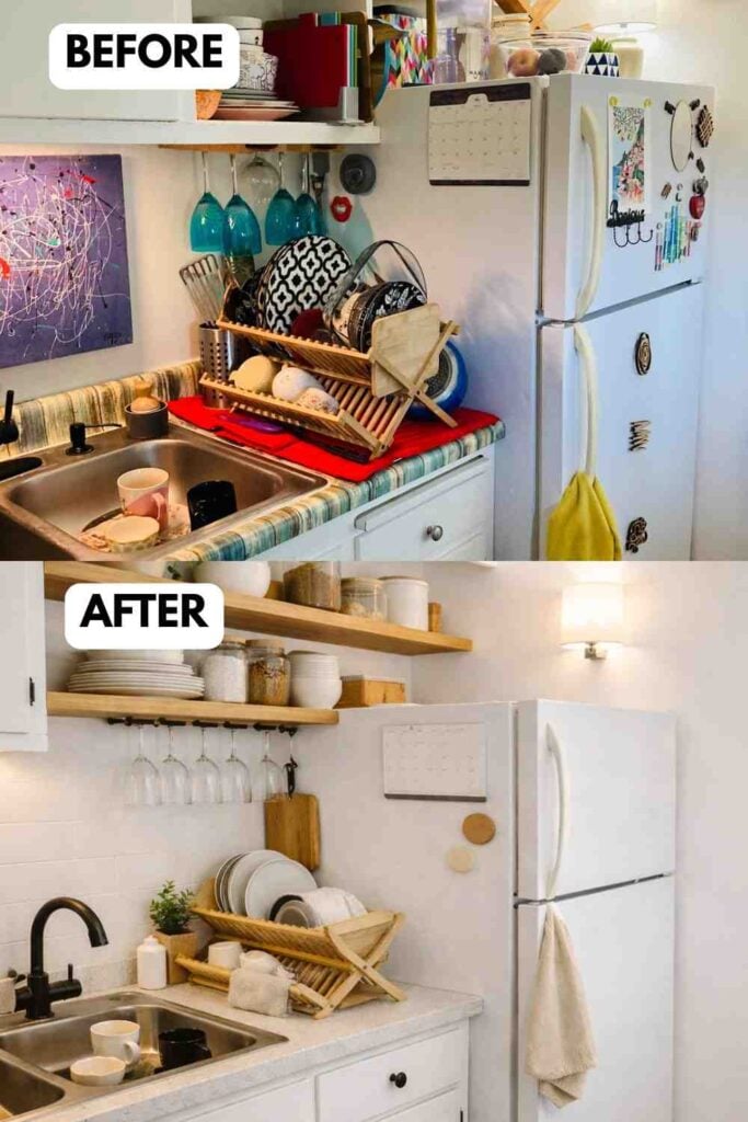25 Small Kitchen Makeover A Stunning Before and After Transformation smallhometours.com 14