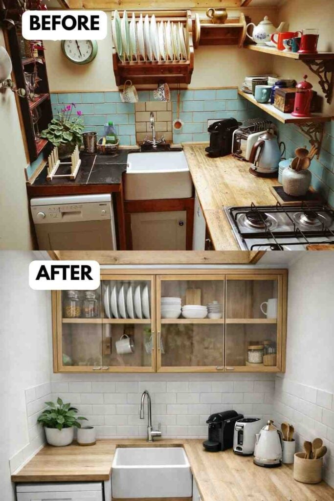 25 Small Kitchen Makeover A Stunning Before and After Transformation smallhometours.com 16