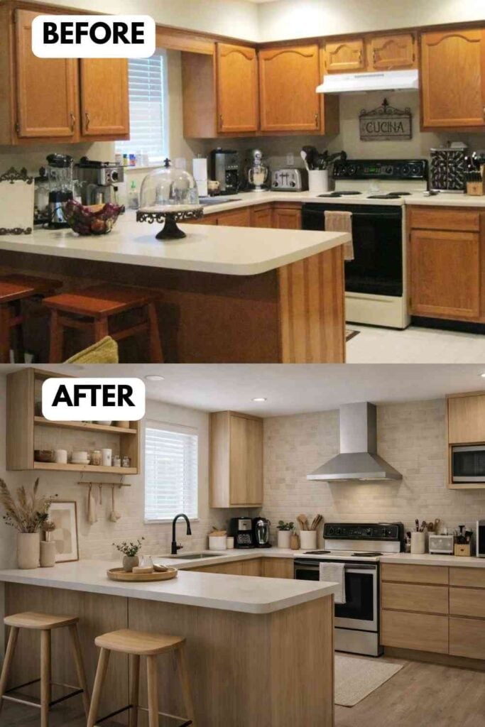 25 Small Kitchen Makeover A Stunning Before and After Transformation smallhometours.com 19