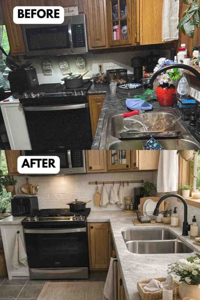 25 Small Kitchen Makeover A Stunning Before and After Transformation smallhometours.com 2