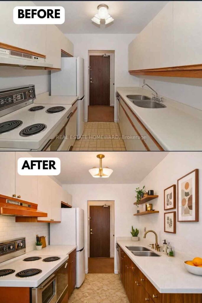 25 Small Kitchen Makeover A Stunning Before and After Transformation smallhometours.com 21