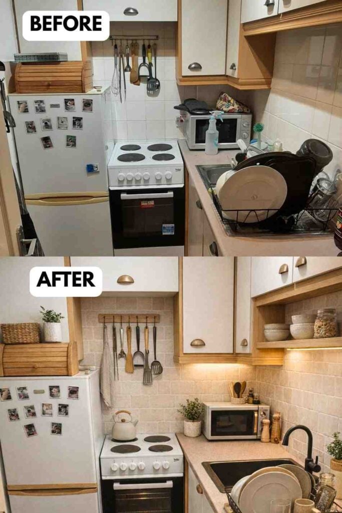 25 Small Kitchen Makeover A Stunning Before and After Transformation smallhometours.com 26