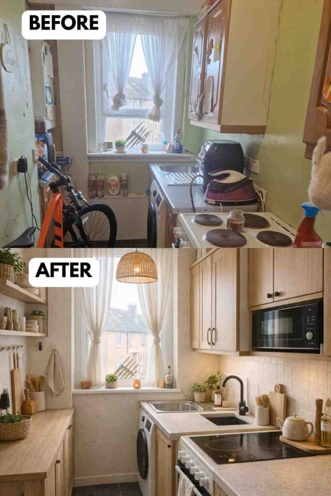 25 Small Kitchen Makeover A Stunning Before and After Transformation smallhometours.com 5
