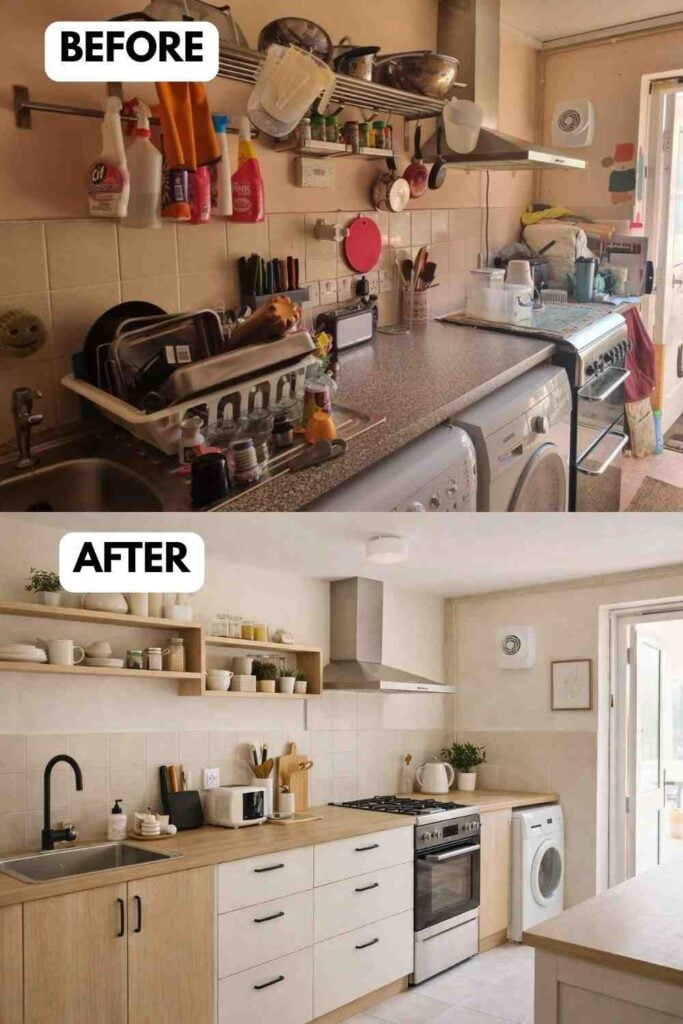 25 Small Kitchen Makeover A Stunning Before and After Transformation smallhometours.com 6