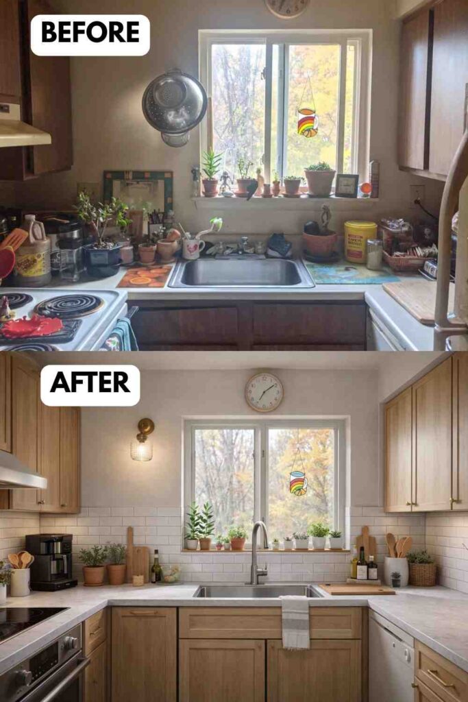 25 Small Kitchen Makeover A Stunning Before and After Transformation smallhometours.com 8