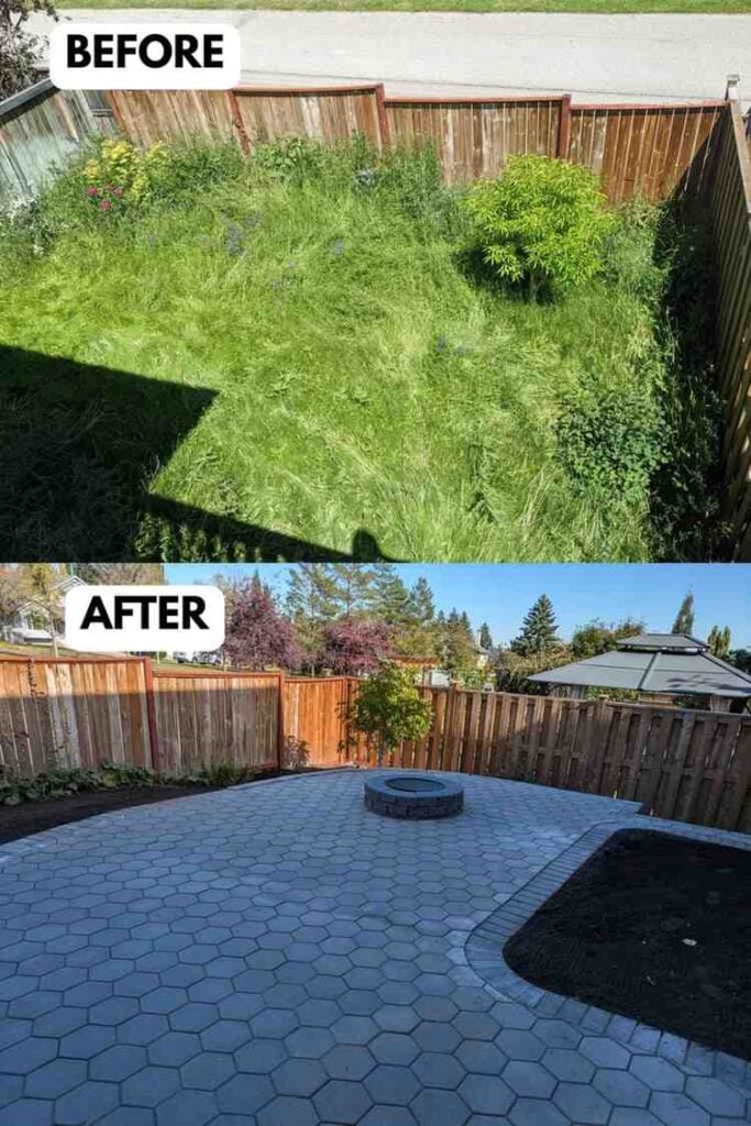 Patio Before and After Backyard Makeover That Completely Transforms Outdoor Living smallhometours.com 13