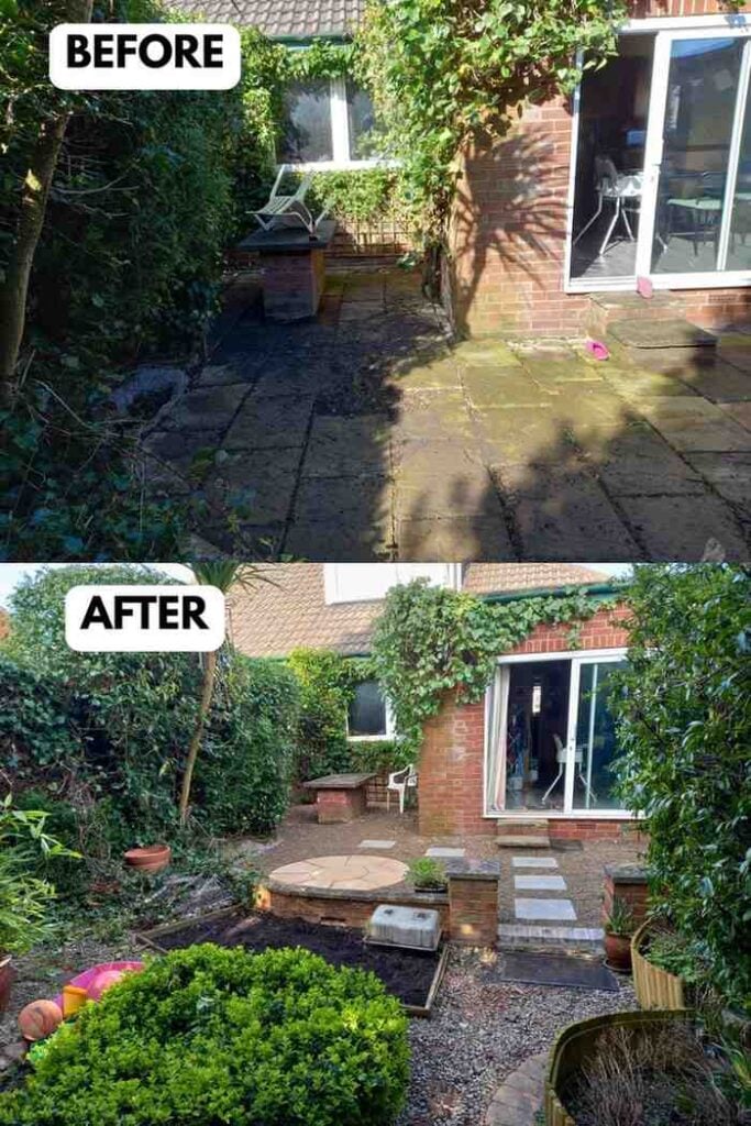 Patio Before and After Backyard Makeover That Completely Transforms Outdoor Living smallhometours.com 5