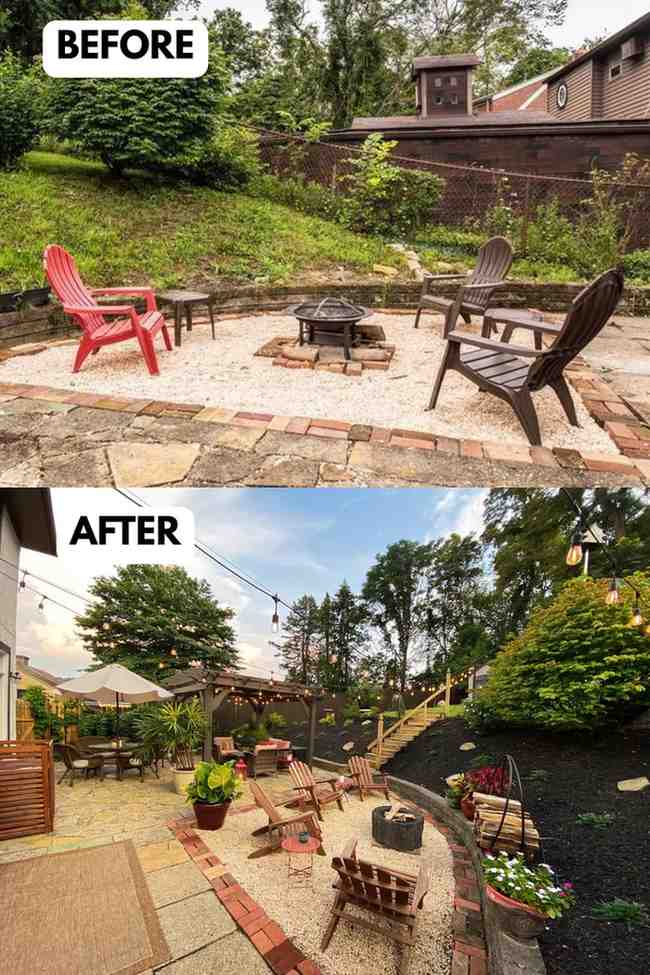 Patio Before and After Backyard Makeover That Completely Transforms Outdoor Living smallhometours.com 9