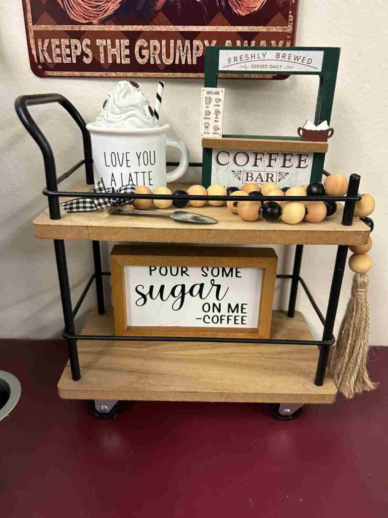 27 Tiered Tray Coffee Bar Ideas to Make Your Coffee Station Cozy Stylish smallhometours.com 12