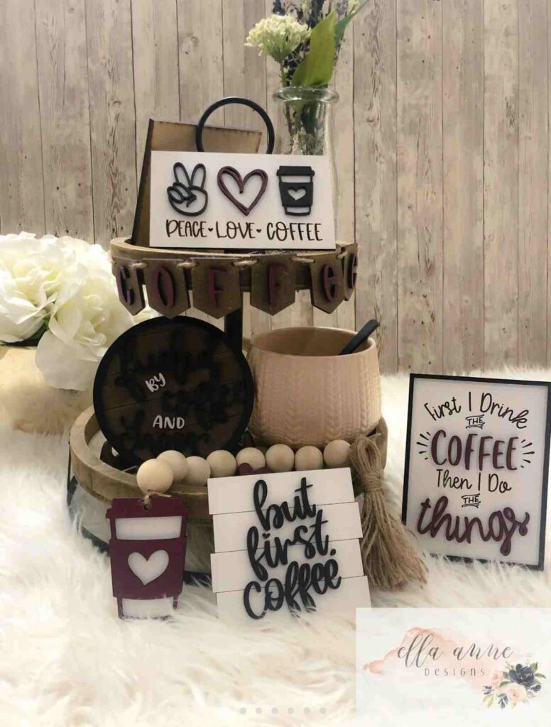 27 Tiered Tray Coffee Bar Ideas to Make Your Coffee Station Cozy Stylish smallhometours.com 14