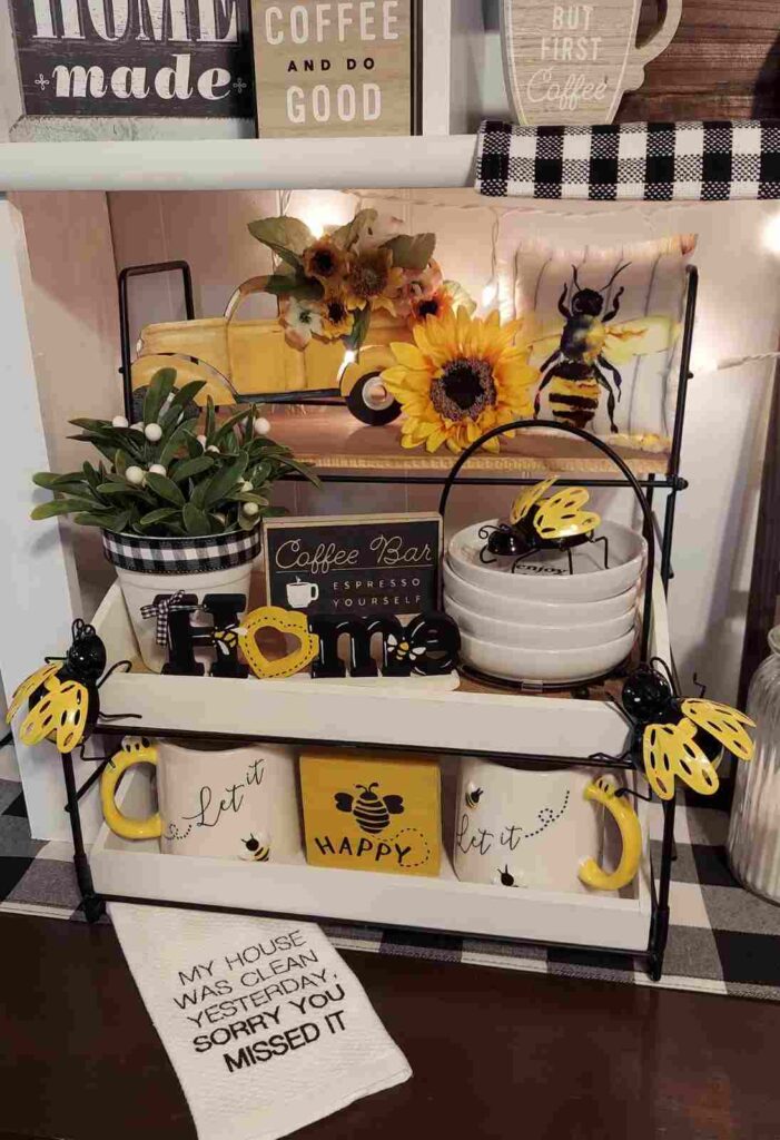 27 Tiered Tray Coffee Bar Ideas to Make Your Coffee Station Cozy Stylish smallhometours.com 20
