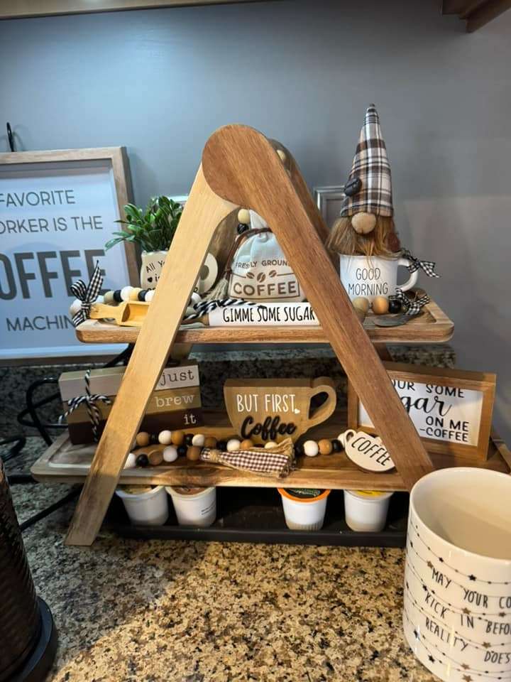 27 Tiered Tray Coffee Bar Ideas to Make Your Coffee Station Cozy Stylish smallhometours.com 21