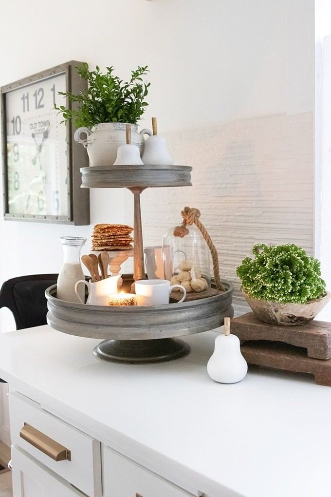 27 Tiered Tray Coffee Bar Ideas to Make Your Coffee Station Cozy Stylish smallhometours.com 24